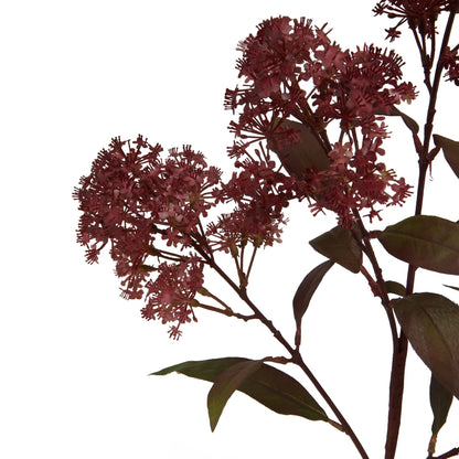 Set of 3 Artificial Flowers Medium Burgundy Smokebush Stems