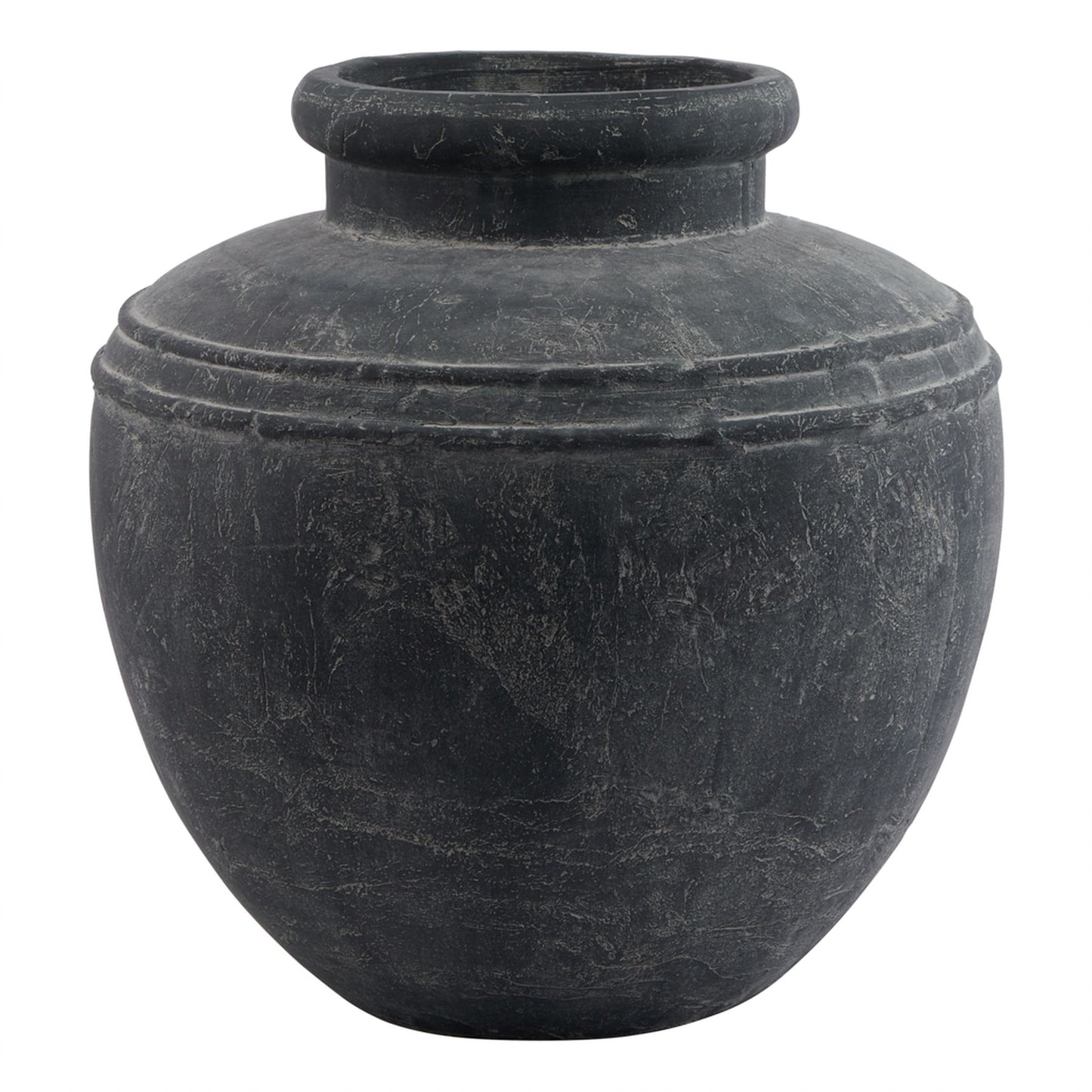 Dark Grey Etched Top Ceramic Garden Planter