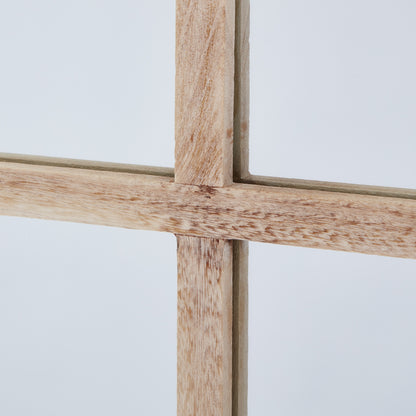 Rustic Natural Washed Wood Six Panel Window Mirror