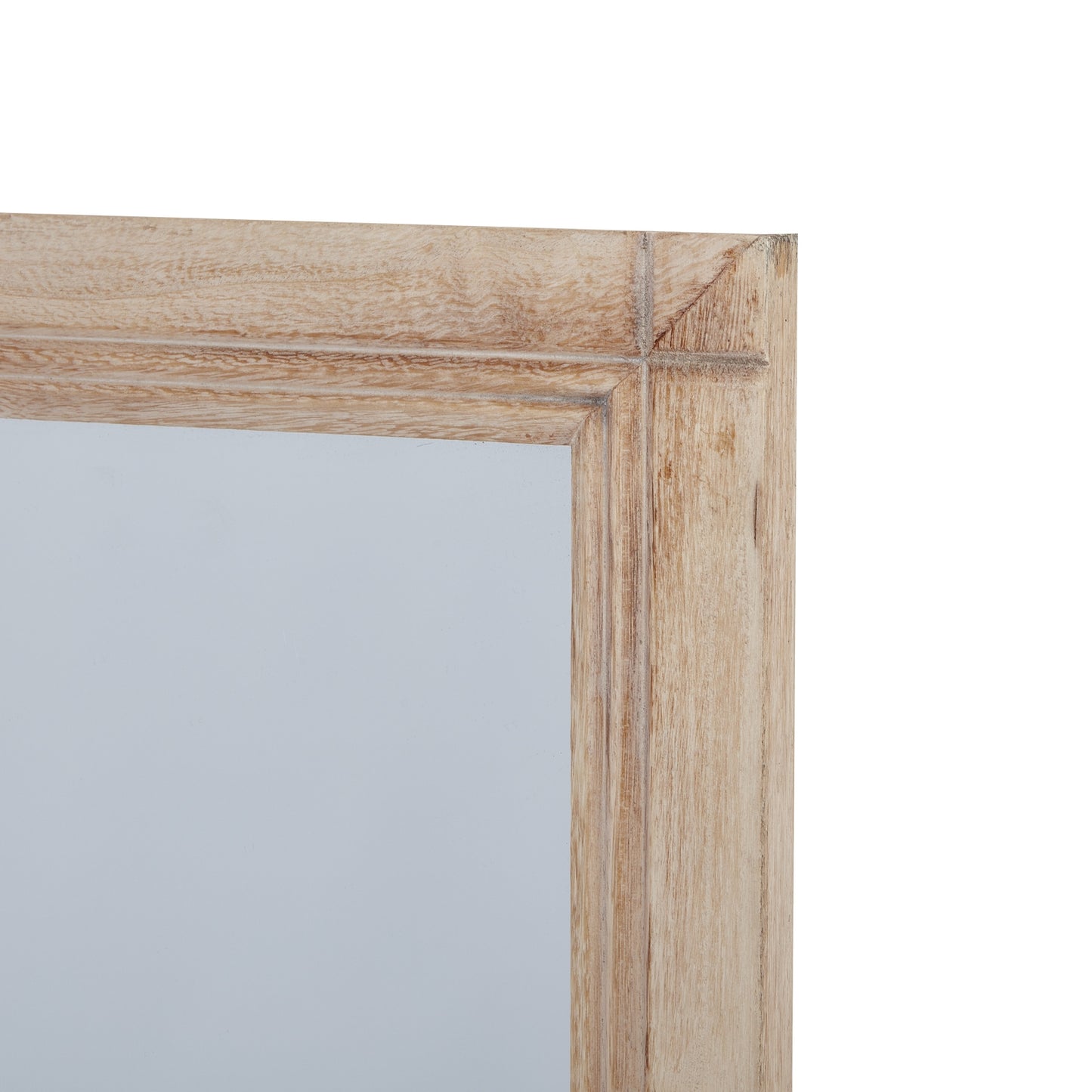Rustic Natural Washed Wood Six Panel Window Mirror