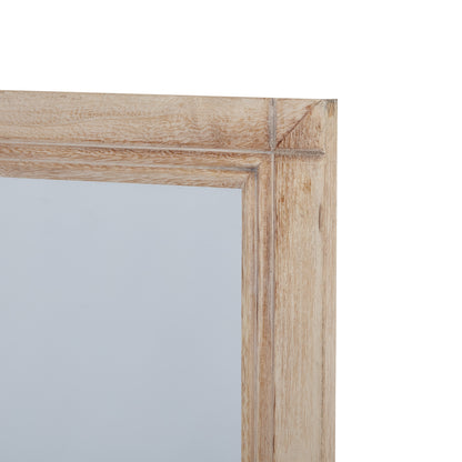 Rustic Natural Washed Wood Six Panel Window Mirror
