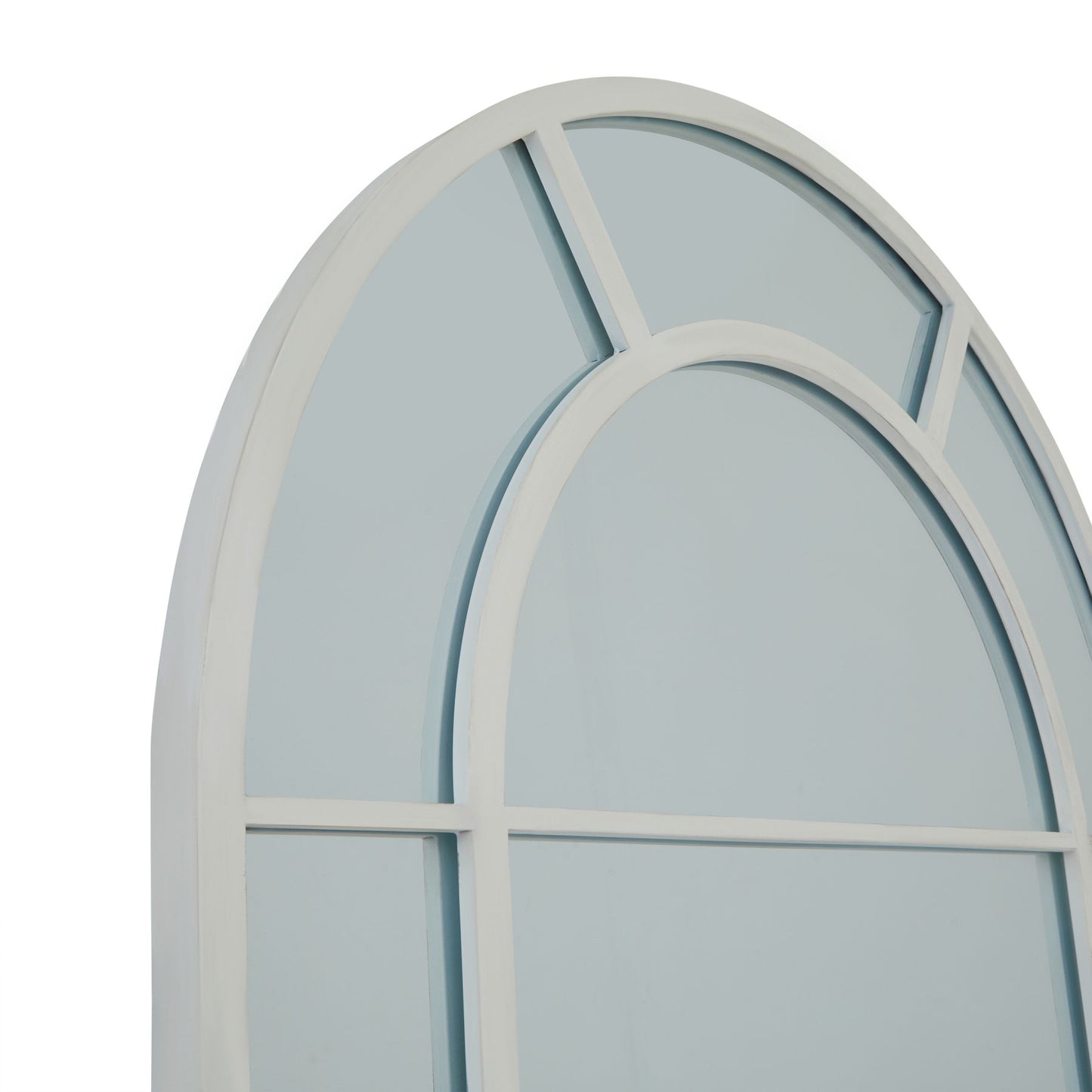 Large Tall Arch White Window Mirror