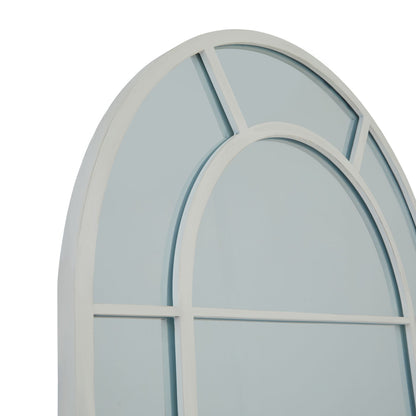 Large Tall Arch White Window Mirror