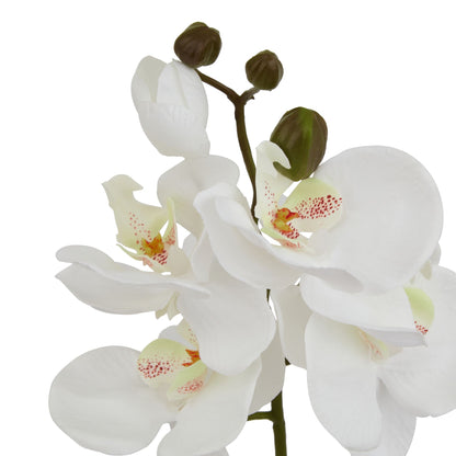 Set of 3 Artificial Flowers White Butterfly Orchid Stems