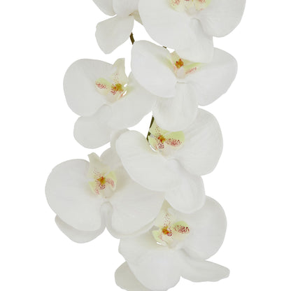 Set of 3 Artificial Flowers Large White Butterfly Orchid Stems