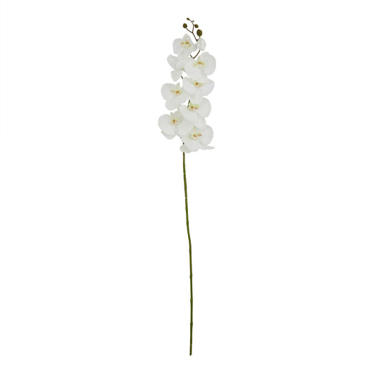 Set of 3 Artificial Flowers Tall White Butterfly Orchid Stem