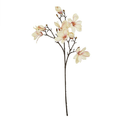 Set of 3 Artificial Flowers Pale Apricot Magnolia Stems