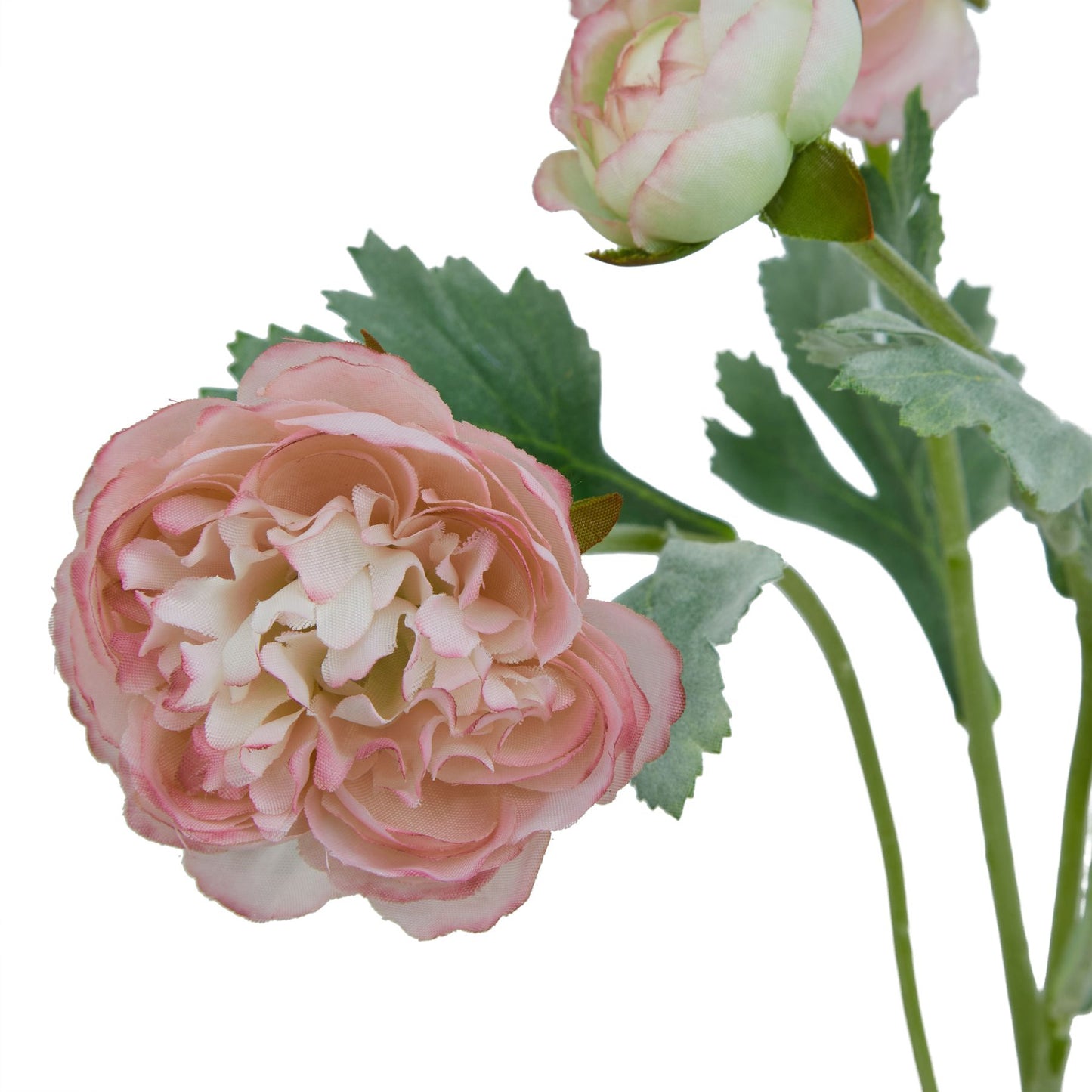 Set of 3 Artificial Flowers Pink Ranunculus Stem