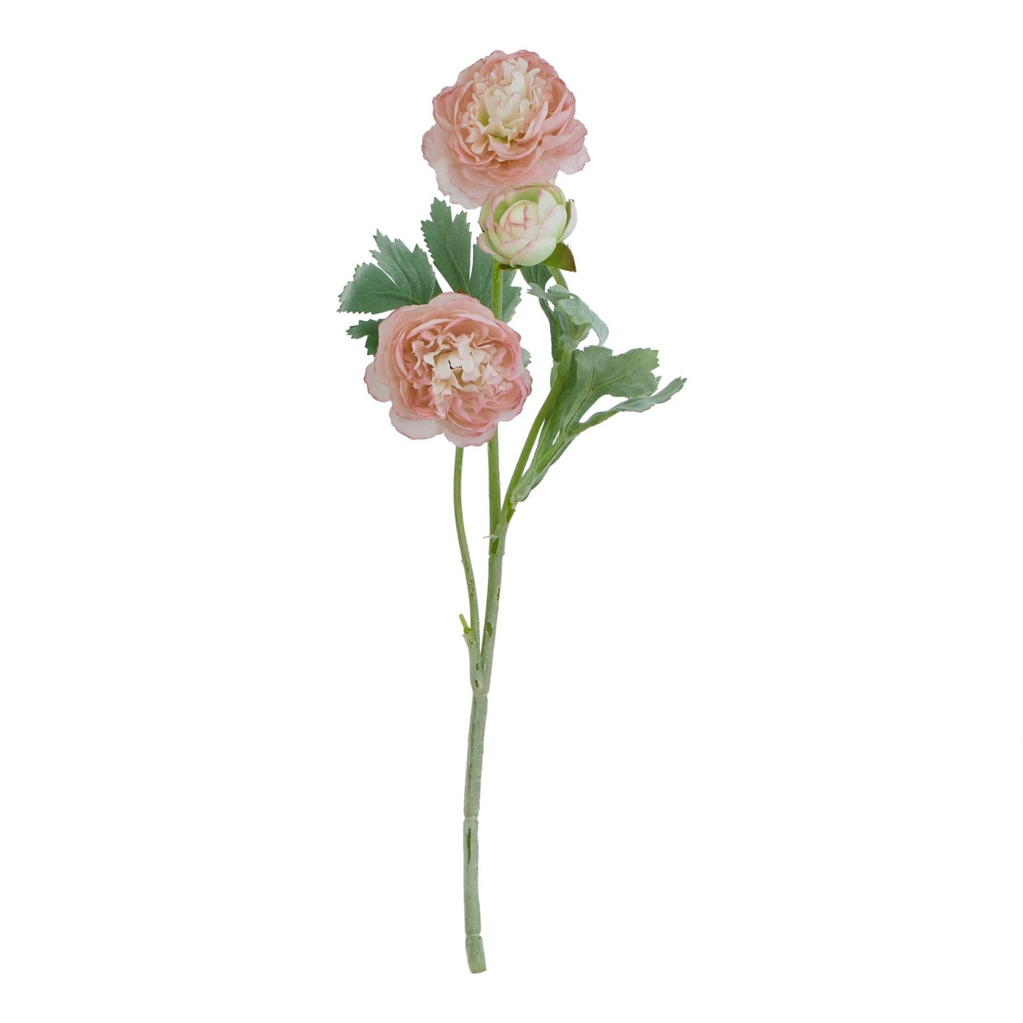 Set of 3 Artificial Flowers Pink Ranunculus Stem