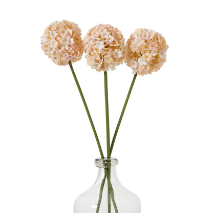 Set of 3 Artificial Flowers White and Apricot Allium Stem