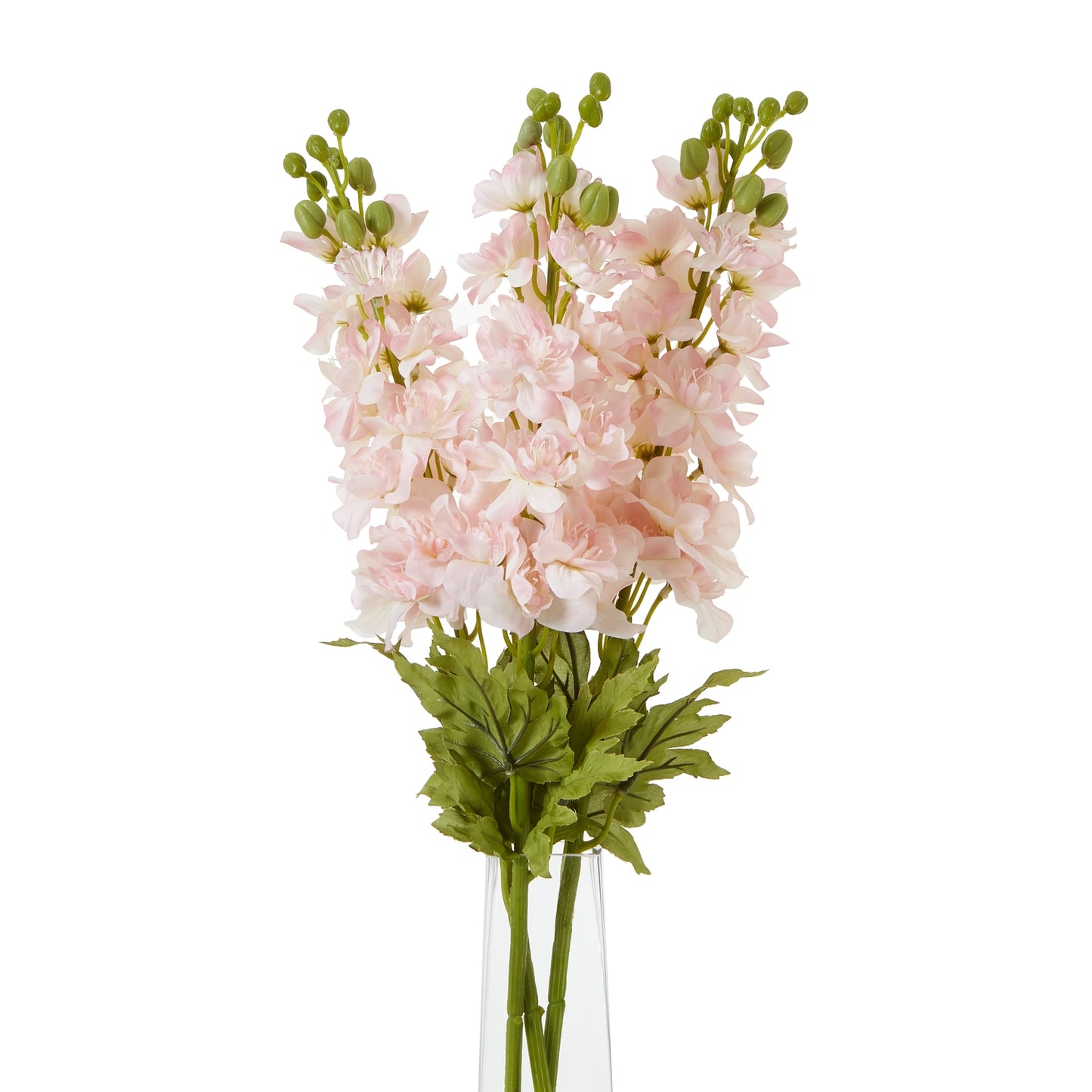 Set of 3 Artificial Flowers Pink Elatum Delphinium Stem