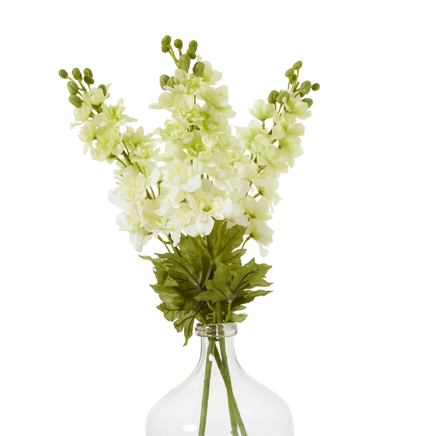 Set of 3 Artificial Flowers White Elatum Delphinium Stems
