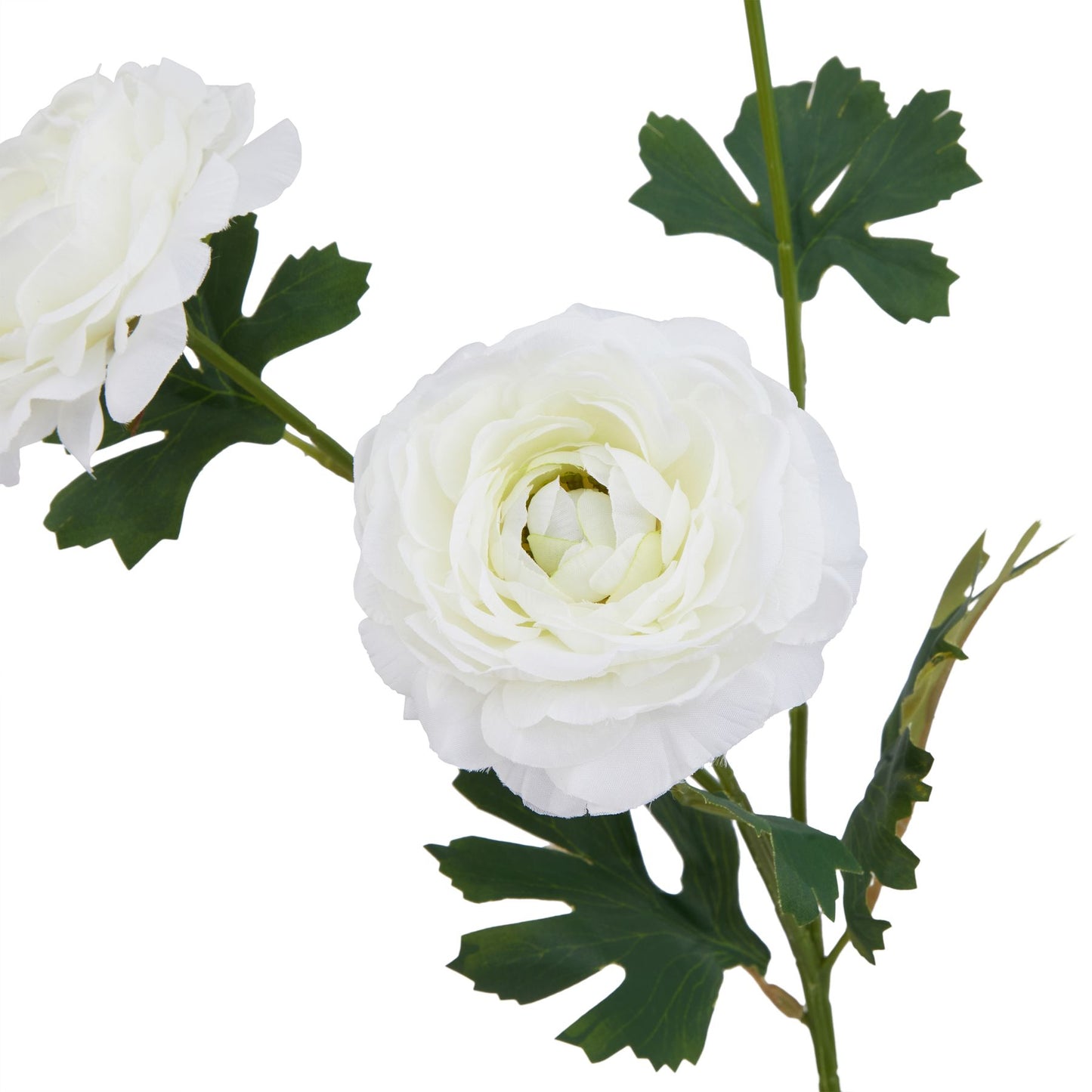 Set of 3 Artificial Flowers White Ranunculus Stem