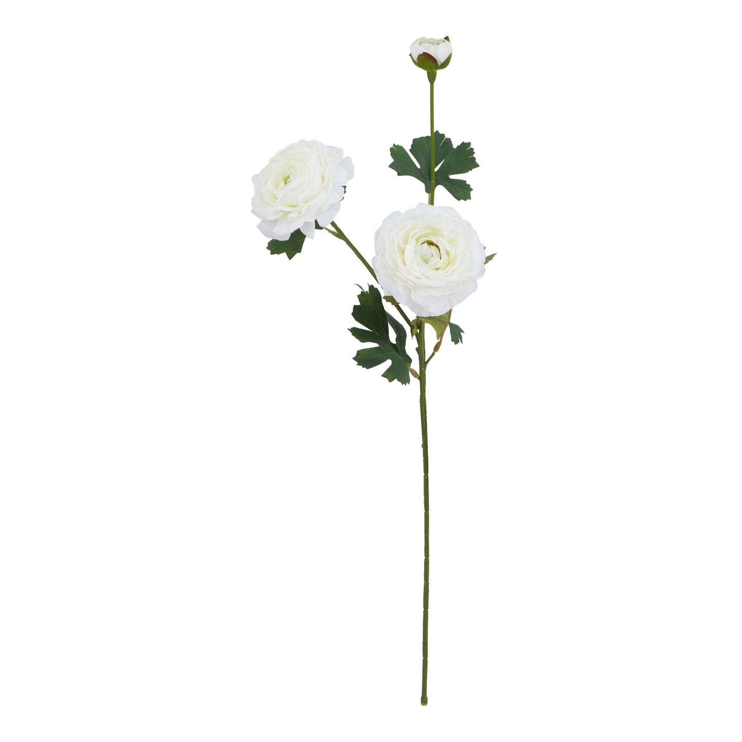 Set of 3 Artificial Flowers White Ranunculus Stem