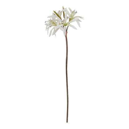 Set of 3 Artificial Flowers White Nerine Lily Stems
