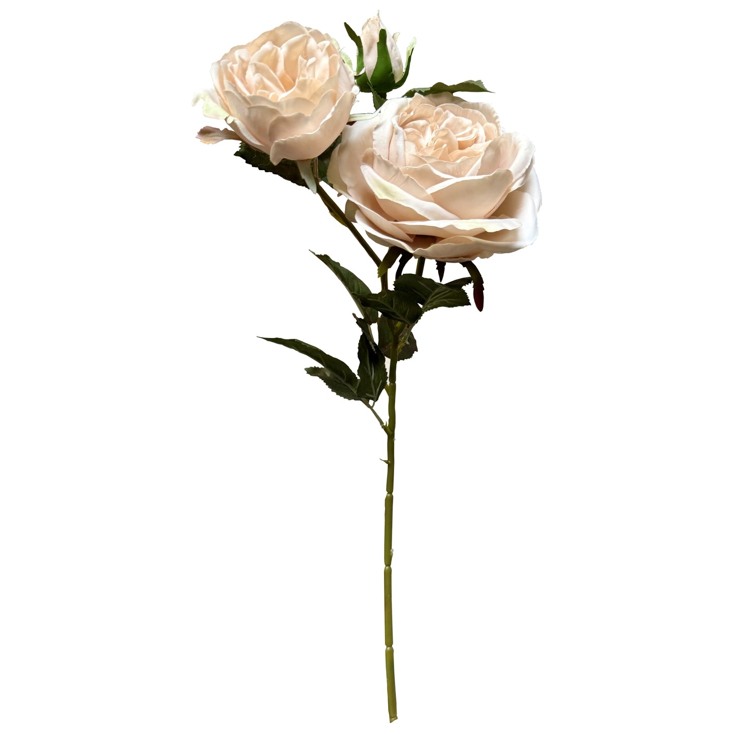 Set of 3 Artificial Flowers Soft Blush Charity Rose Stems