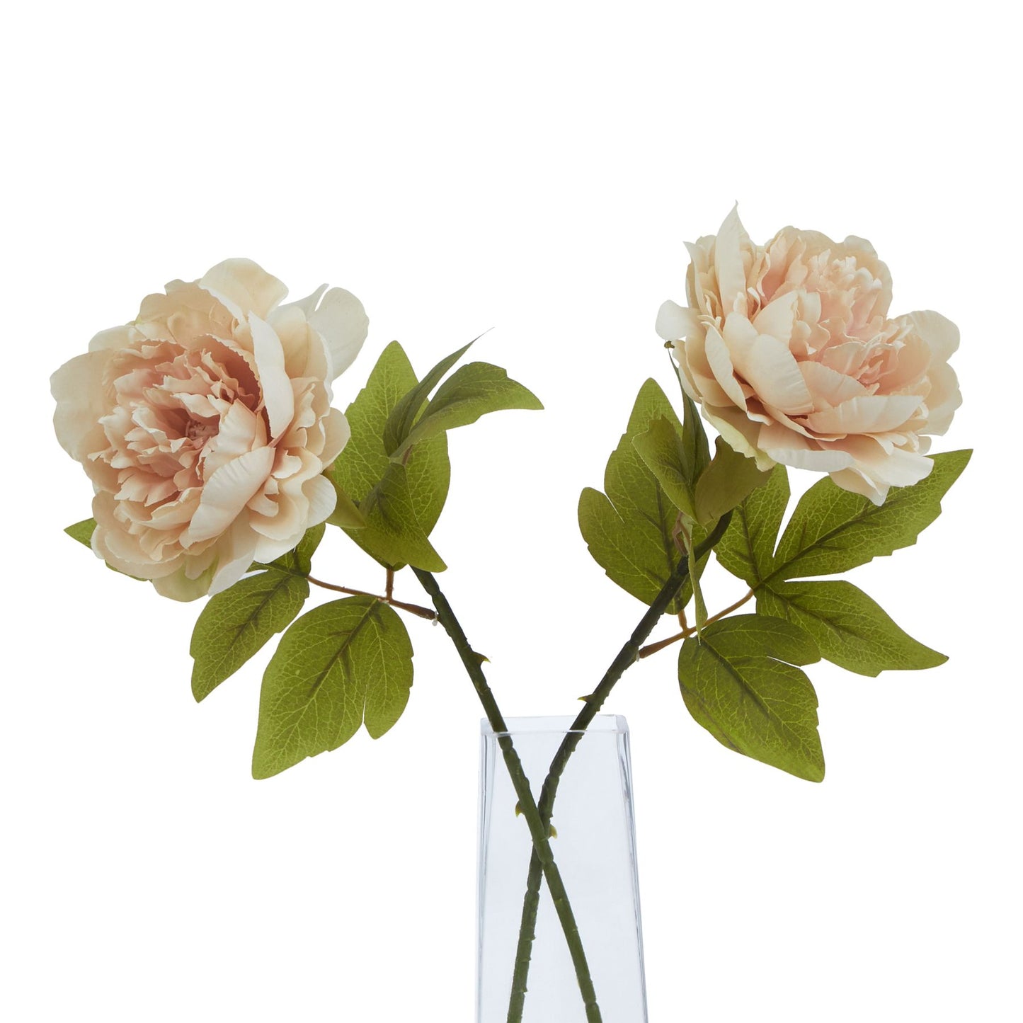 Set of 3 Artificial Flowers Blush Peony Stem