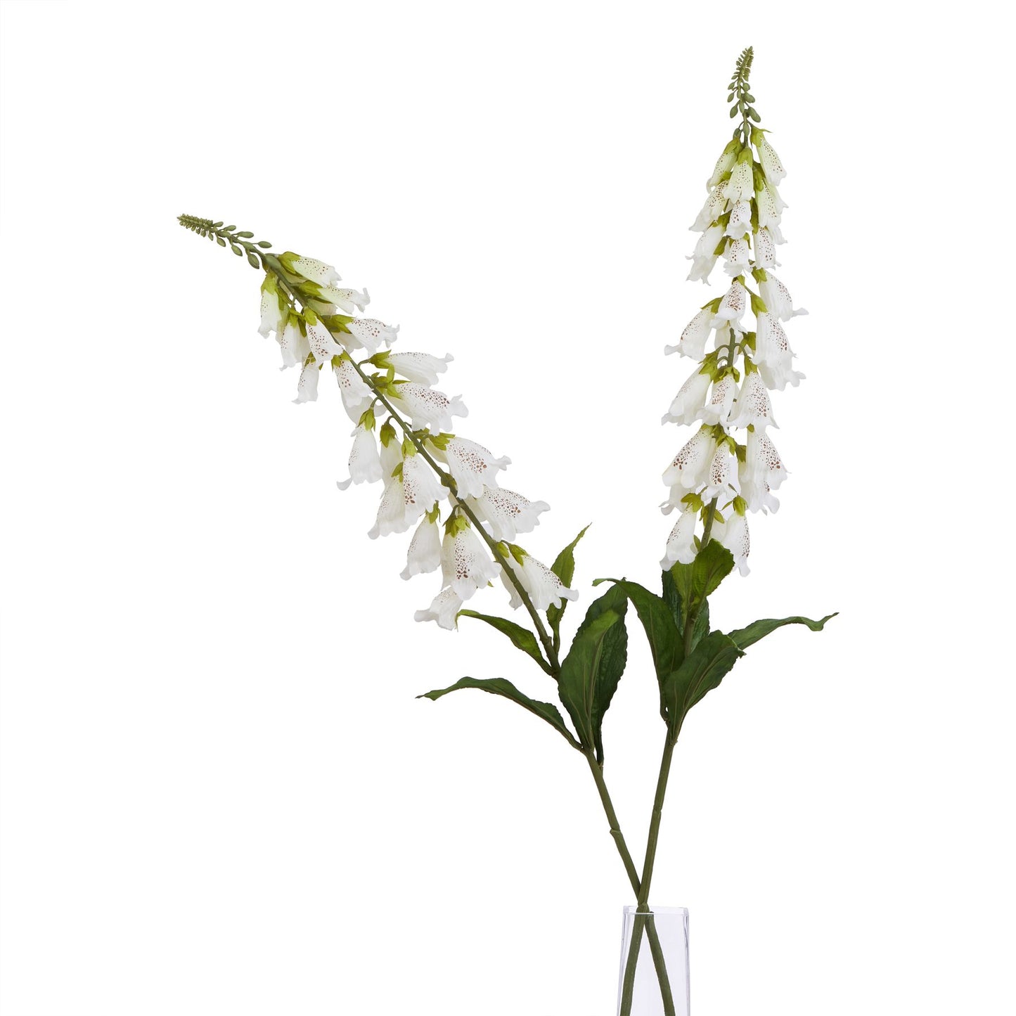 Set of 3 Artificial Flowers White Foxglove Stems