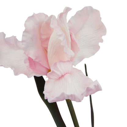Set of 3 Artificial Flowers Pale Pink Fringed Iris Stems