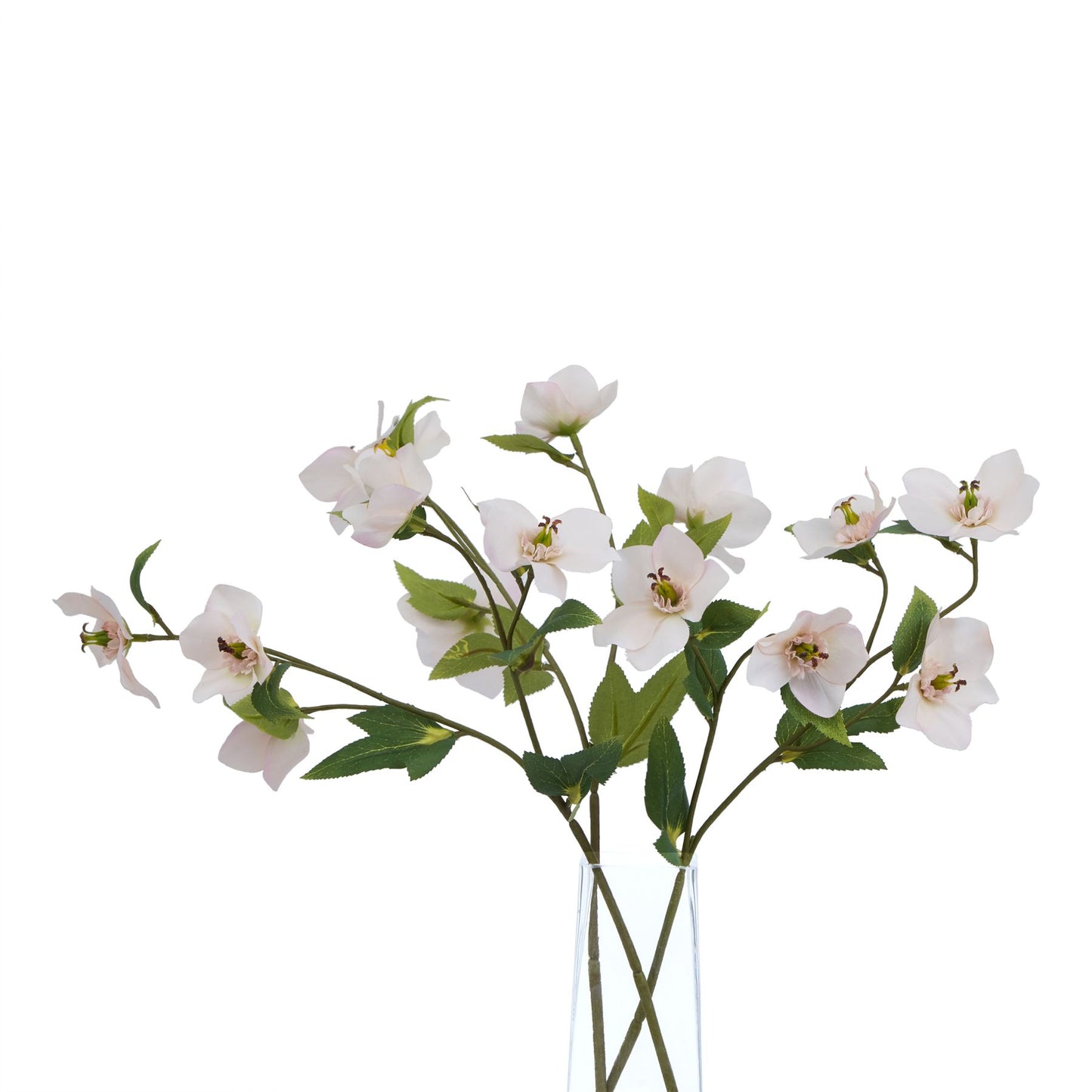 Set of3 Artificial Flowers White Hellebore Stem