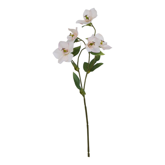 Set of3 Artificial Flowers White Hellebore Stem