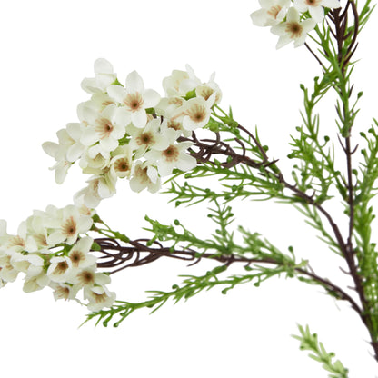 Set of 3 Artificial Flowers White Waxflower Stems