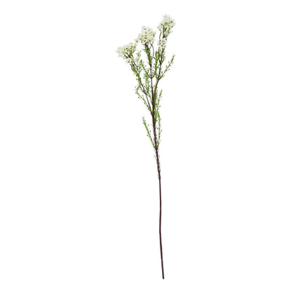 Set of 3 Artificial Flowers White Waxflower Stems
