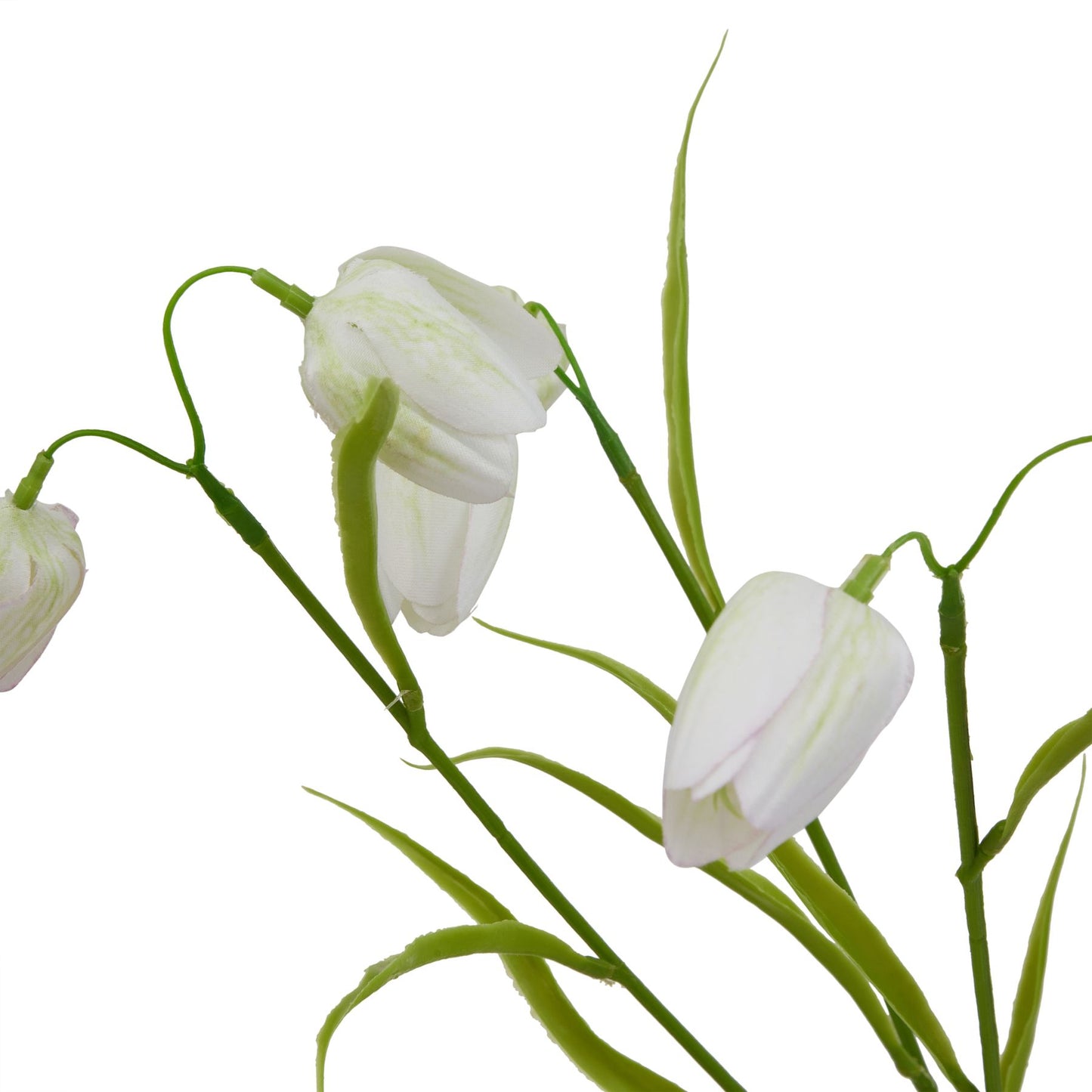 Set of 3 Artificial Flowers White Fritillaria Stem