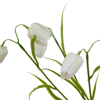 Set of 3 Artificial Flowers White Fritillaria Stem