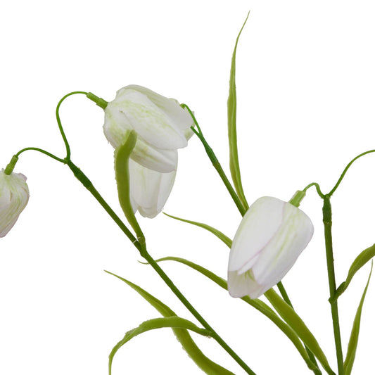 Set of 3 Artificial Flowers White Fritillaria Stem