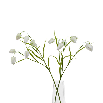 Set of 3 Artificial Flowers White Fritillaria Stem