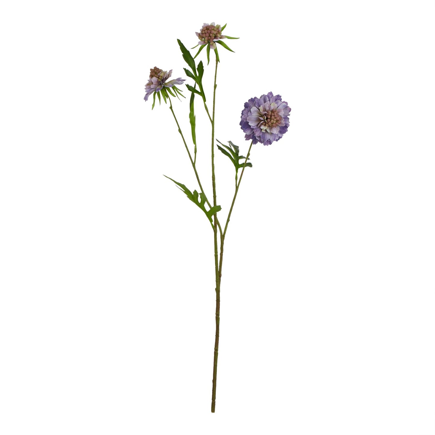 Set of 3 Artificial Flowers Purple Scabious Stem