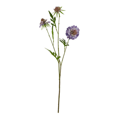 Set of 3 Artificial Flowers Purple Scabious Stem
