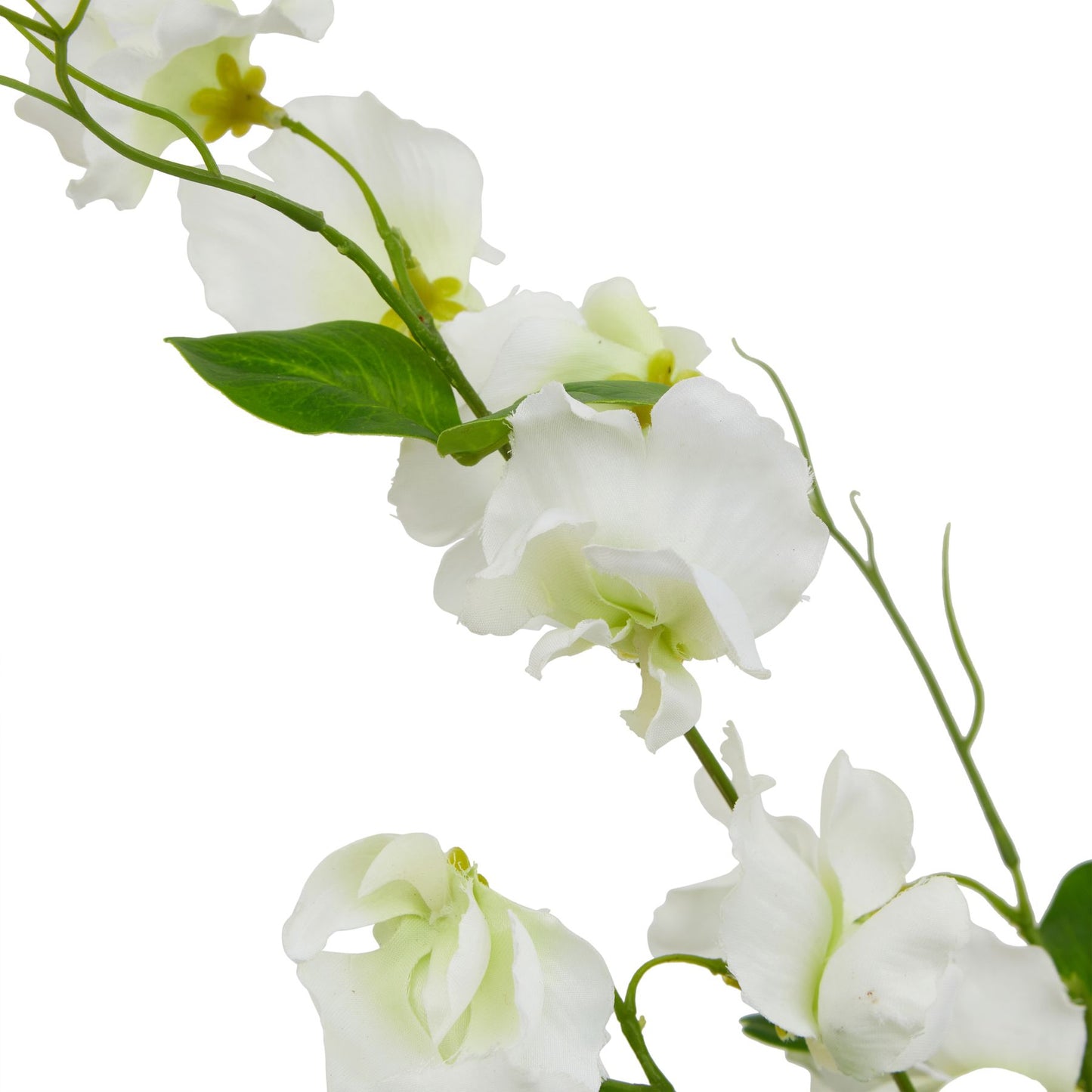 Set of 3 Artificial Flowers White Sweet Pea Stems
