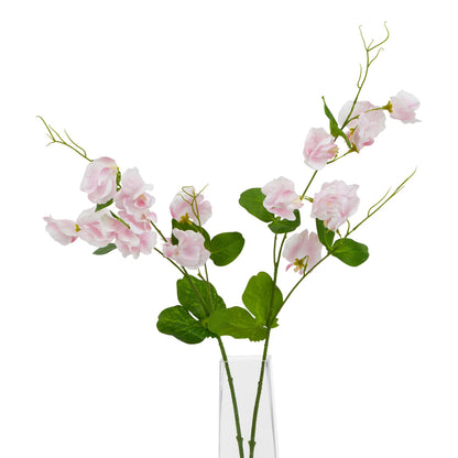 Set of 3 Artificial Flowers Pale Pink Sweet Pea Stem