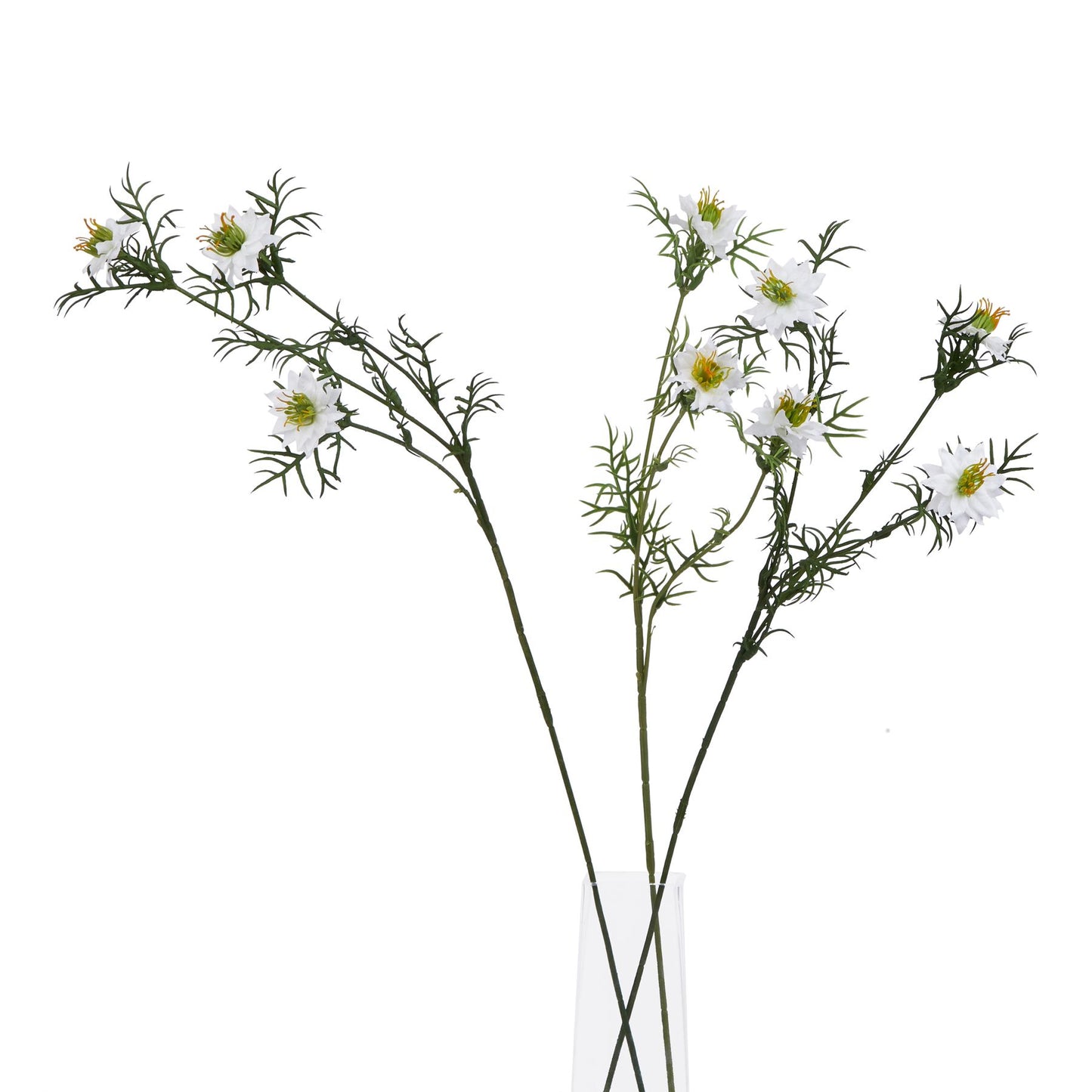 Set of 3 Artificial Flowers White Nigella Stems