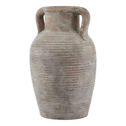 Meadowhaze Stoneware Amphora Soft Brown Tall Vase with Handles