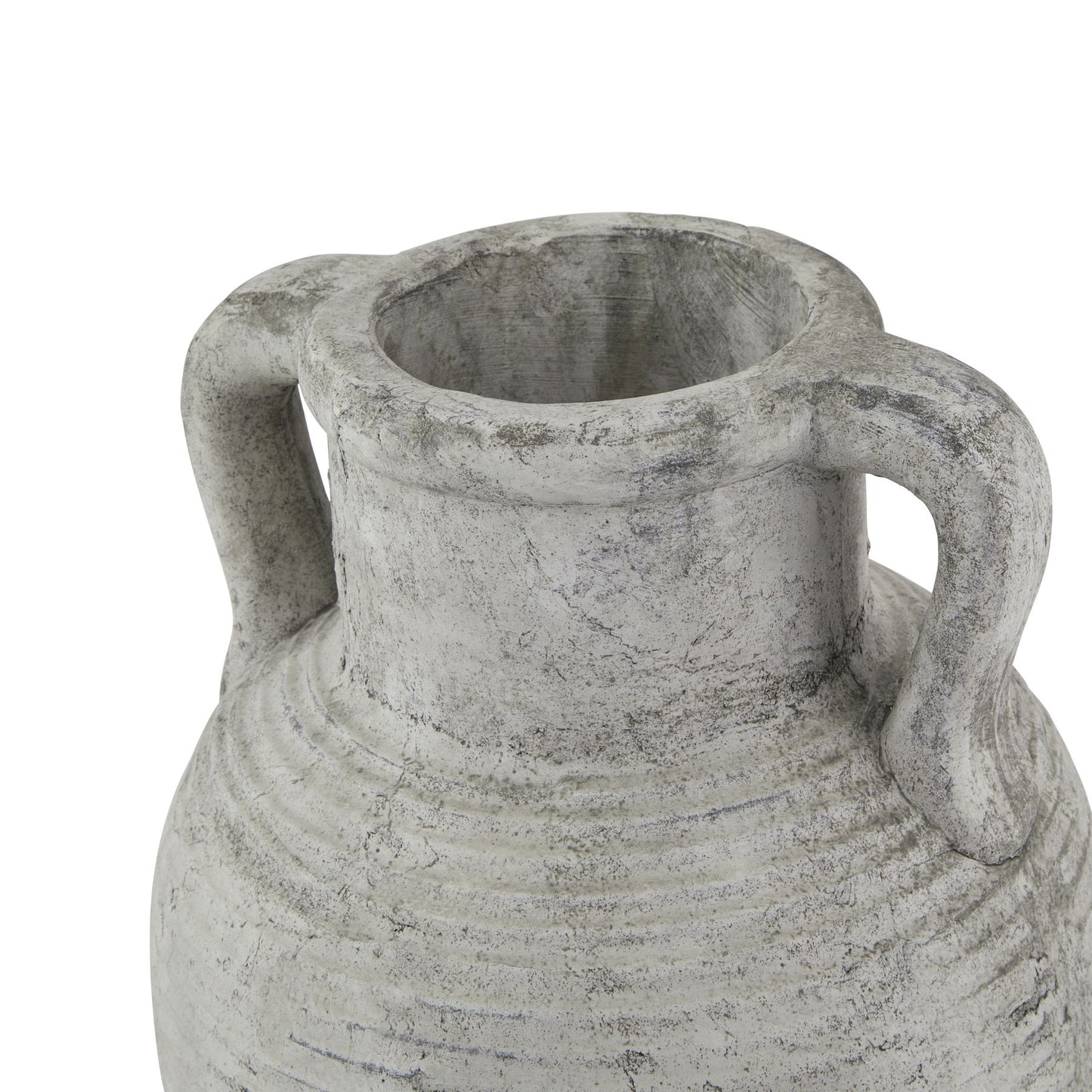 Meadowhaze Stoneware Amphora Soft Grey Tall Vase with Handles