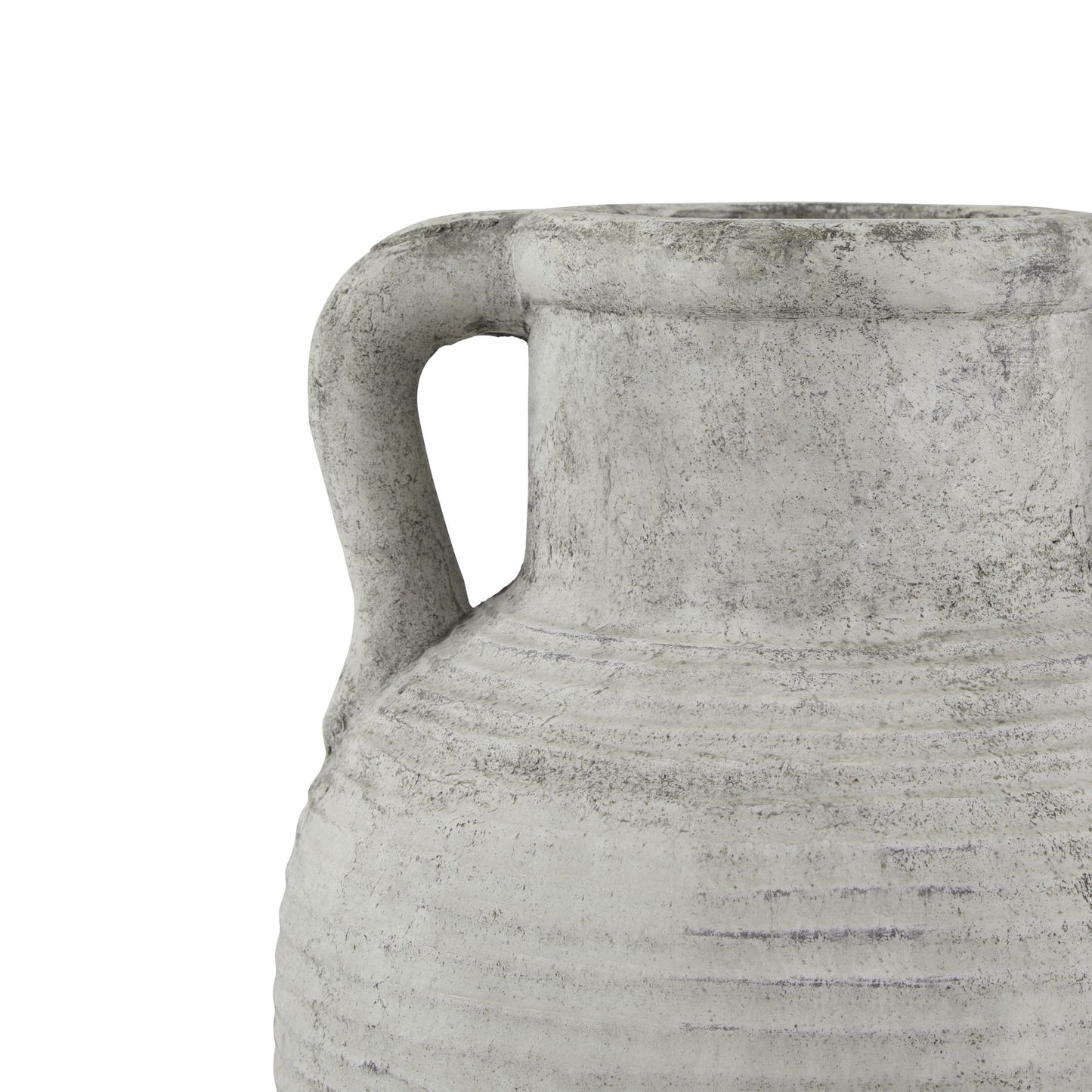 Meadowhaze Stoneware Amphora Soft Grey Tall Vase with Handles