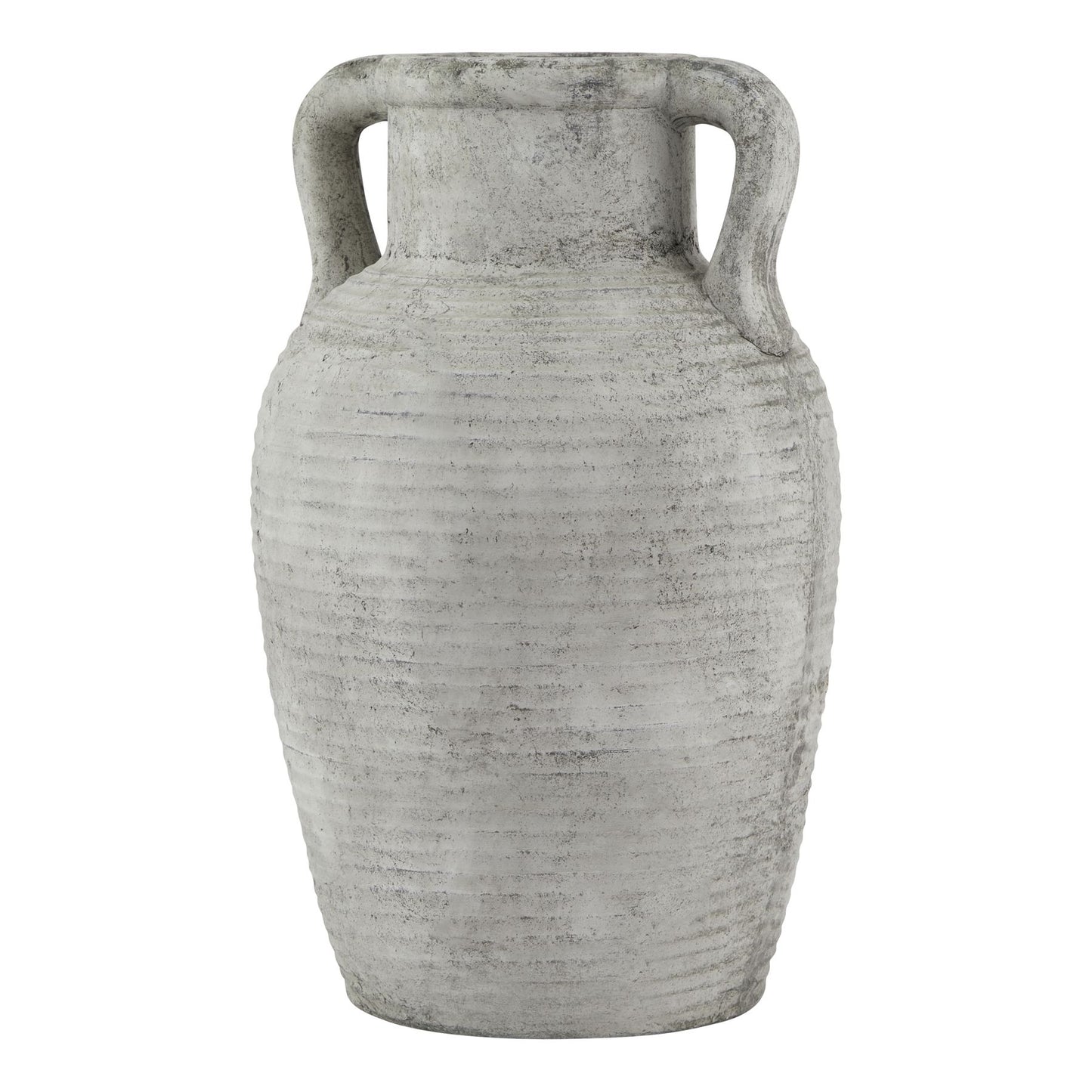 Meadowhaze Stoneware Amphora Soft Grey Tall Vase with Handles