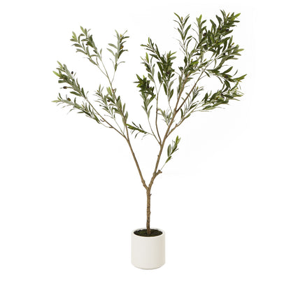 180cm Tall Mediterranean  Artificial Olive Tree In White Ceramic Pot