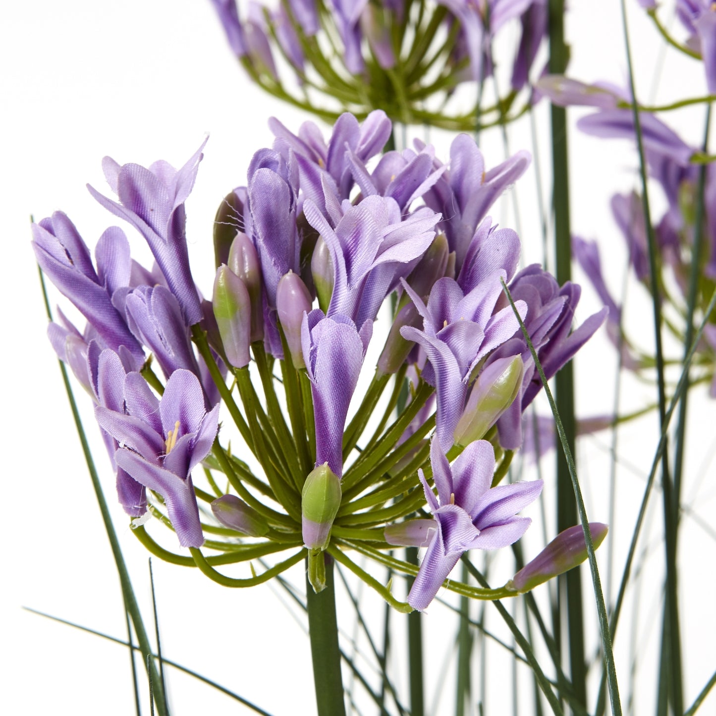Artificial Flowers Large Purple Agapanthus Plant In Pot