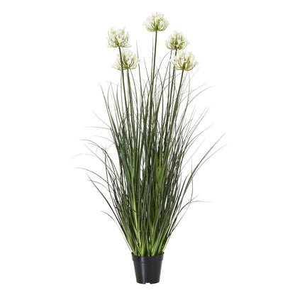 Artificial Flowers Large 120cm White Agapanthus Plant In Pot