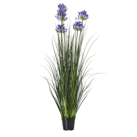 Artificial Flowers Large 120cm Blue Agapanthus Plant (pot not included)