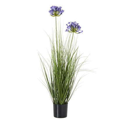 Artificial Flowers 90cm Blue Agapanthus Plant (pot not included)