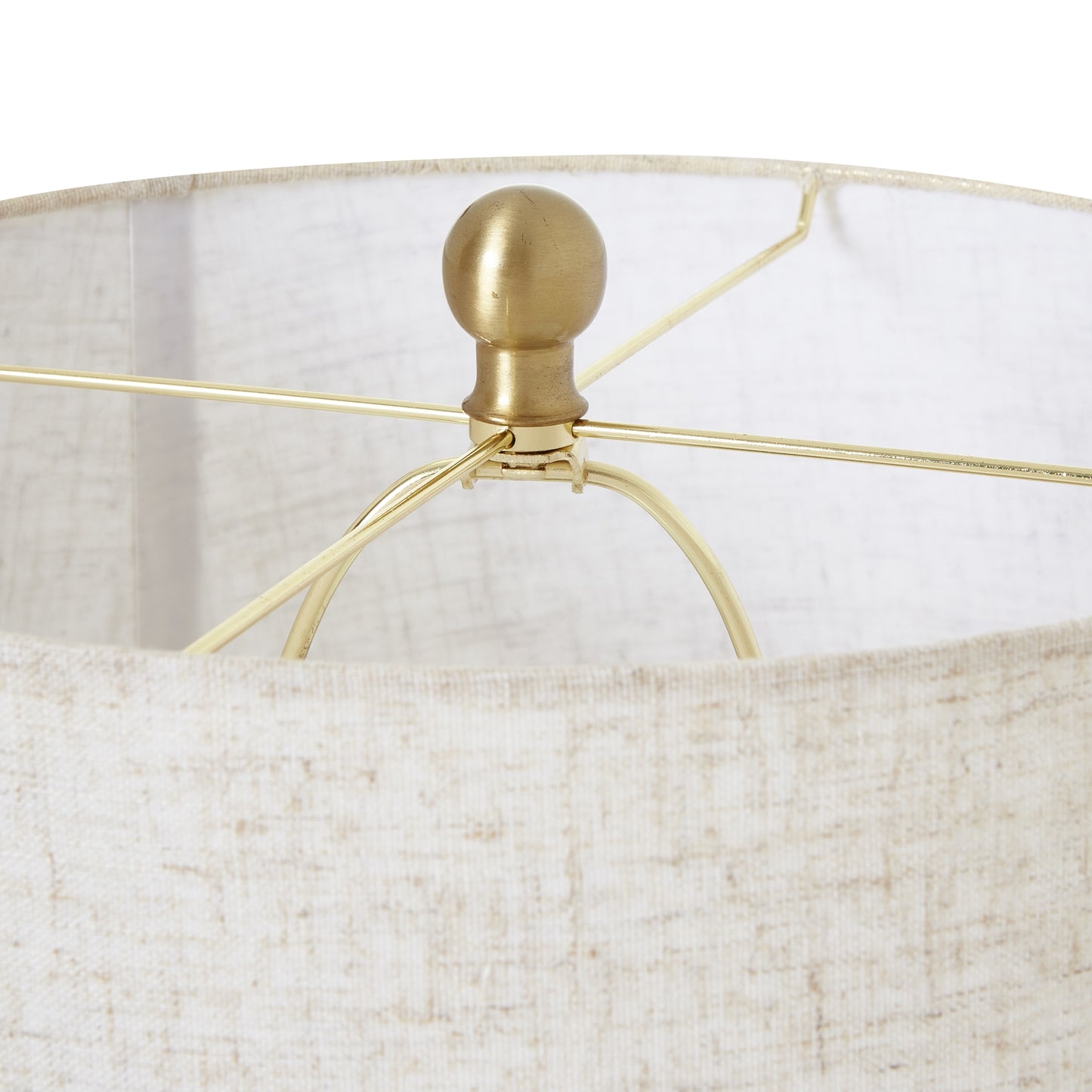 Loubressac White Wash Gourd Wicker Table Lamp With Cream Linen Shade