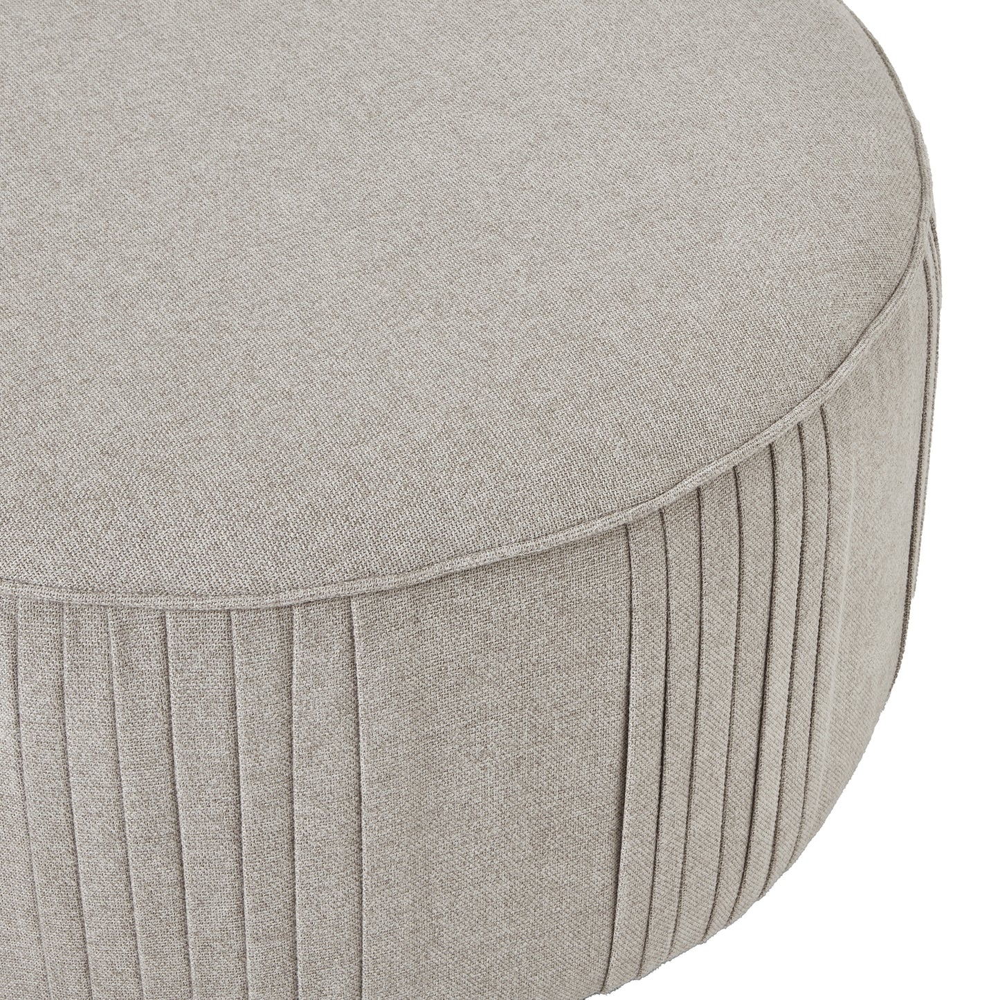 Sandstone Swivel Ottoman In Oatmeal Twill
