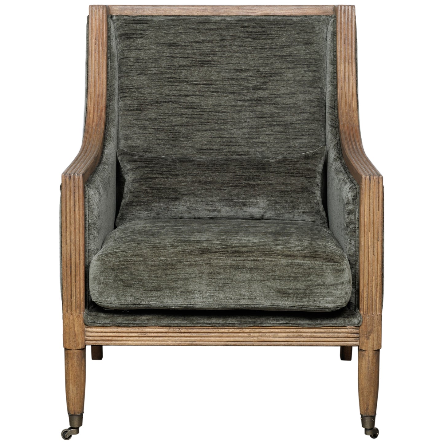 Jersey Mid Century Grey Velvet Accent Armchair