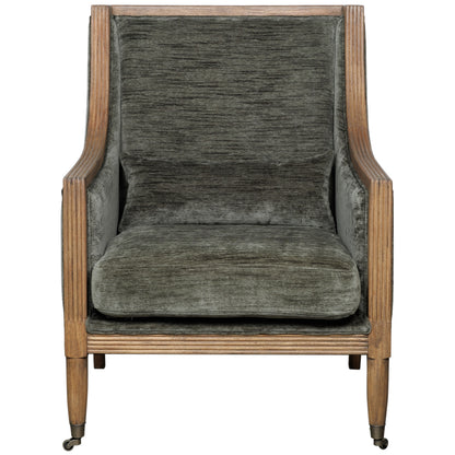 Jersey Mid Century Grey Velvet Accent Armchair