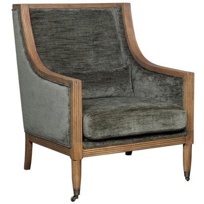 Jersey Mid Century Grey Velvet Accent Armchair